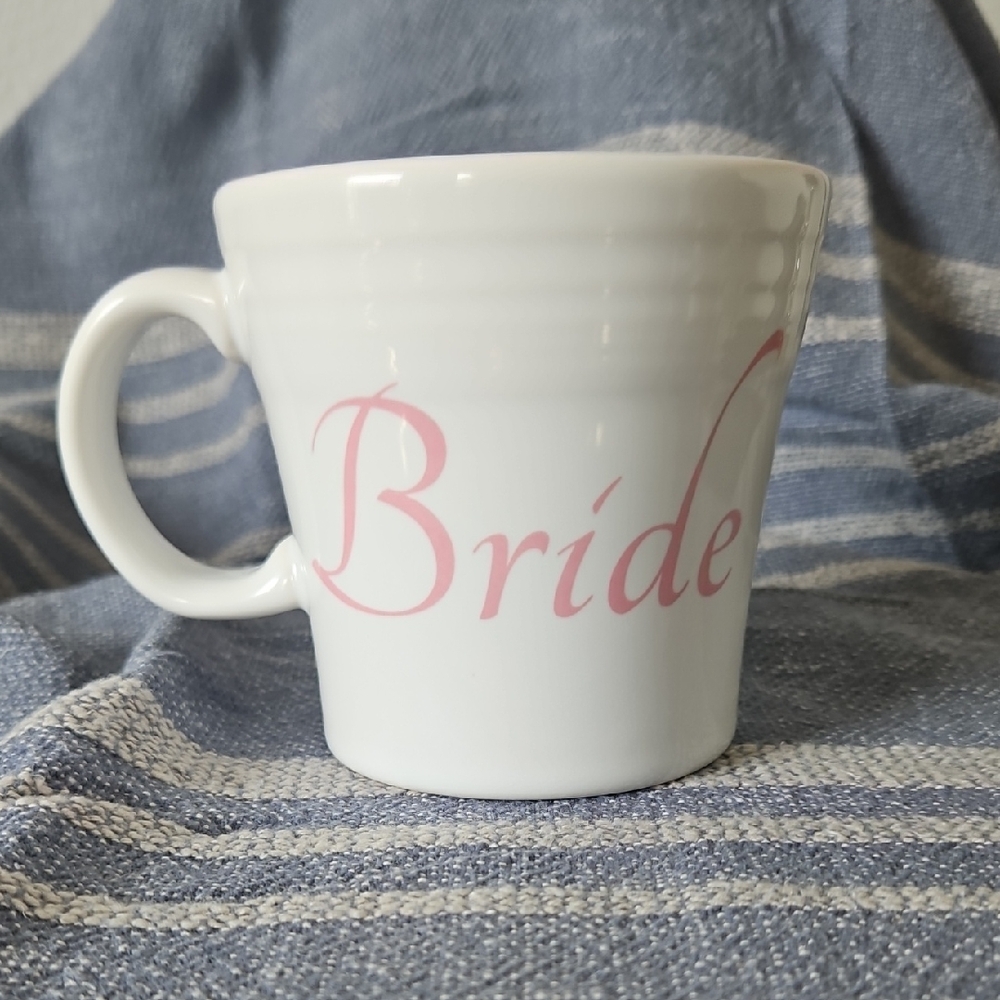 Fiesta White Ceramic Mug with Blue Logo